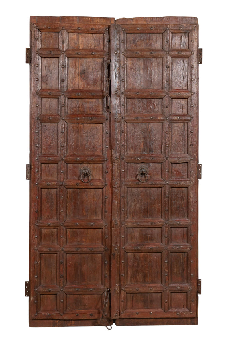 Biscottini Porta portone in legno massello e ferro da interno o da esterno vecchia e antica medievale scorrevole