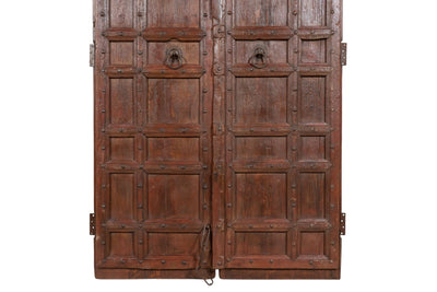 Biscottini Porta portone in legno massello e ferro da interno o da esterno vecchia e antica medievale scorrevole