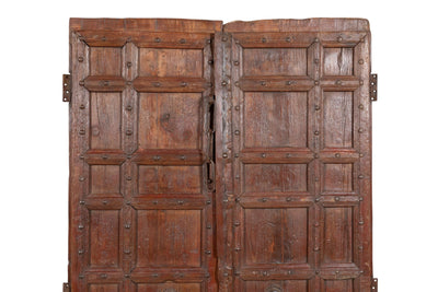 Biscottini Porta portone in legno massello e ferro da interno o da esterno vecchia e antica medievale scorrevole