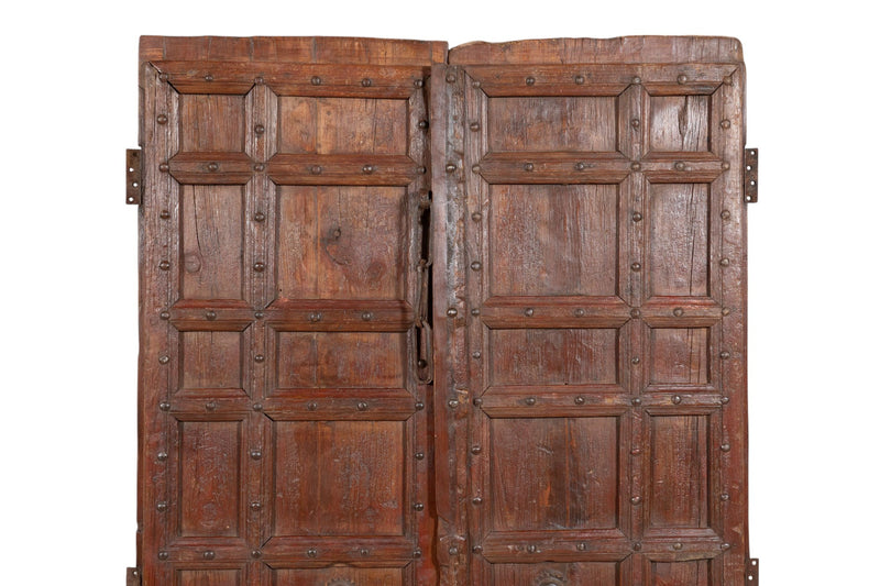 Biscottini Porta portone in legno massello e ferro da interno o da esterno vecchia e antica medievale scorrevole