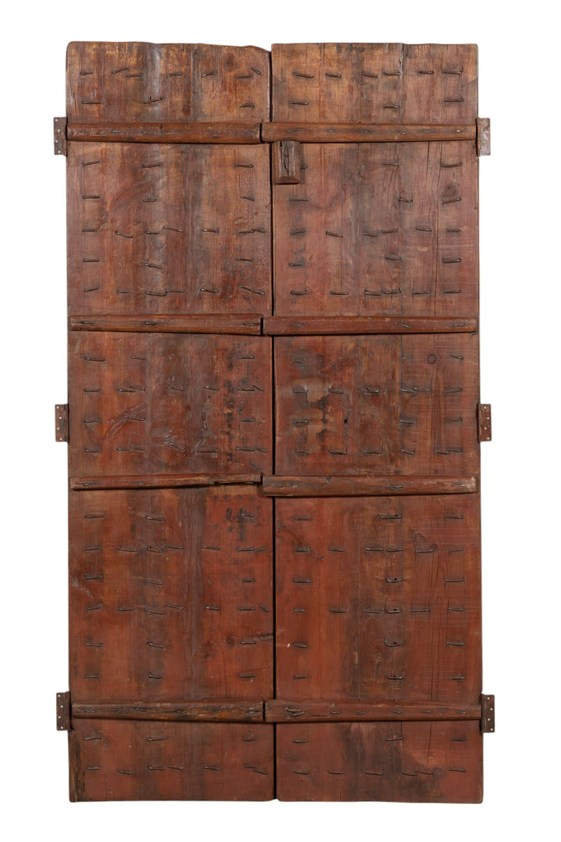 Biscottini Porta portone in legno massello e ferro da interno o da esterno vecchia e antica medievale scorrevole