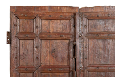 Biscottini Porta portone in legno massello e ferro da interno o da esterno vecchia e antica medievale scorrevole