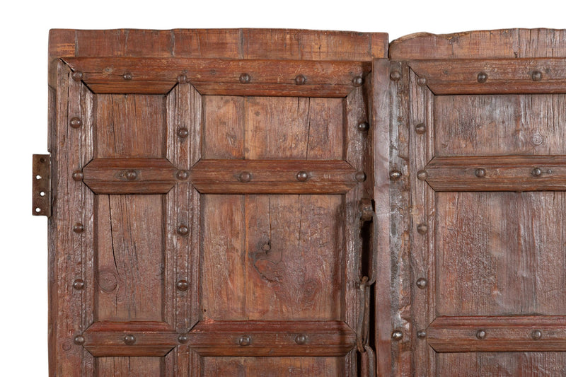 Biscottini Porta portone in legno massello e ferro da interno o da esterno vecchia e antica medievale scorrevole