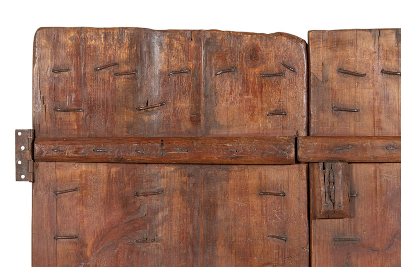 Biscottini Porta portone in legno massello e ferro da interno o da esterno vecchia e antica medievale scorrevole