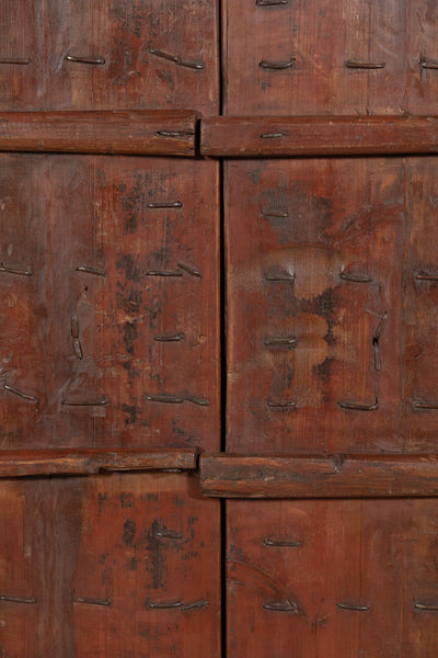 Biscottini Porta portone in legno massello e ferro da interno o da esterno vecchia e antica medievale scorrevole