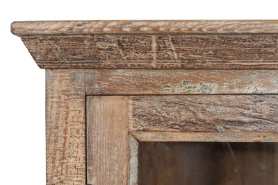 Biscottini Vetrina in legno massiccio riciclato finitura anticata realizzata massello