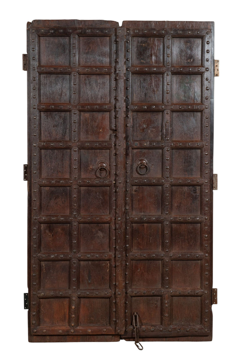 Biscottini Porta portone in legno massello e ferro da interno o da esterno vecchia e antica medievale scorrevole