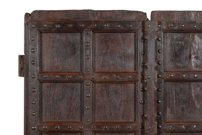 Biscottini Porta portone in legno massello e ferro da interno o da esterno vecchia e antica medievale scorrevole