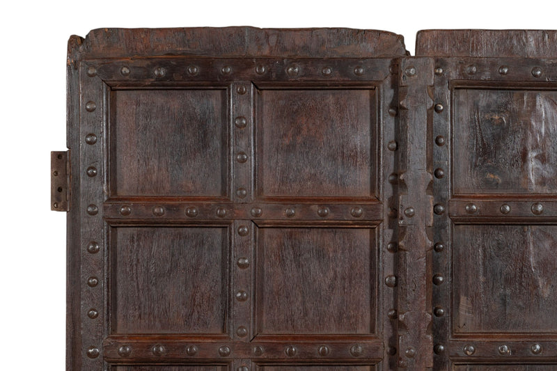 Biscottini Porta portone in legno massello e ferro da interno o da esterno vecchia e antica medievale scorrevole