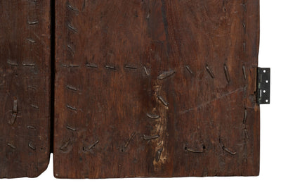 Biscottini Porta portone in legno massello e ferro da interno o da esterno vecchia e antica medievale scorrevole