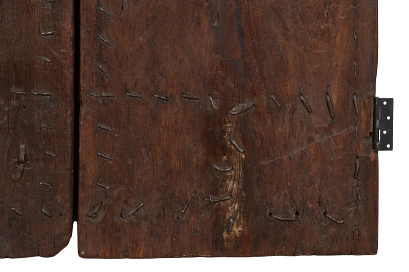 Biscottini Porta portone in legno massello e ferro da interno o da esterno vecchia e antica medievale scorrevole