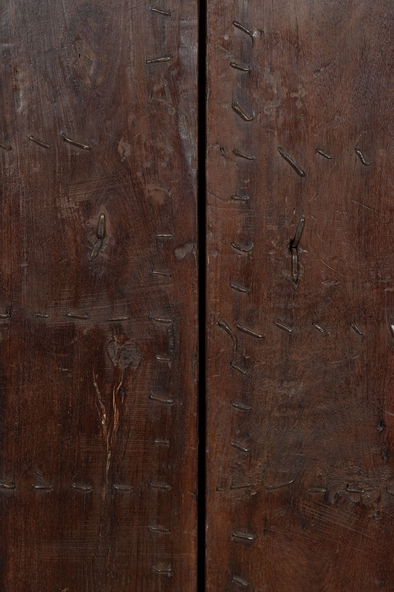 Biscottini Porta portone in legno massello e ferro da interno o da esterno vecchia e antica medievale scorrevole