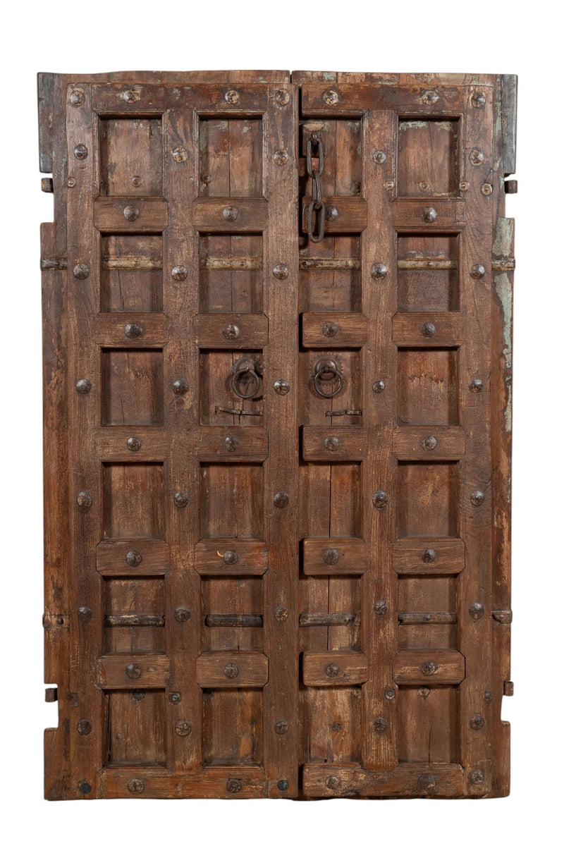 Biscottini Porta portone in legno massello e ferro da interno o da esterno vecchia e antica medievale scorrevole