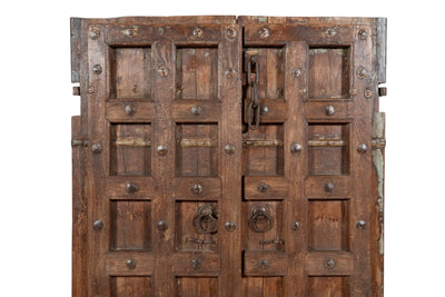 Biscottini Porta portone in legno massello e ferro da interno o da esterno vecchia e antica medievale scorrevole