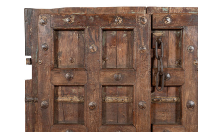 Biscottini Porta portone in legno massello e ferro da interno o da esterno vecchia e antica medievale scorrevole