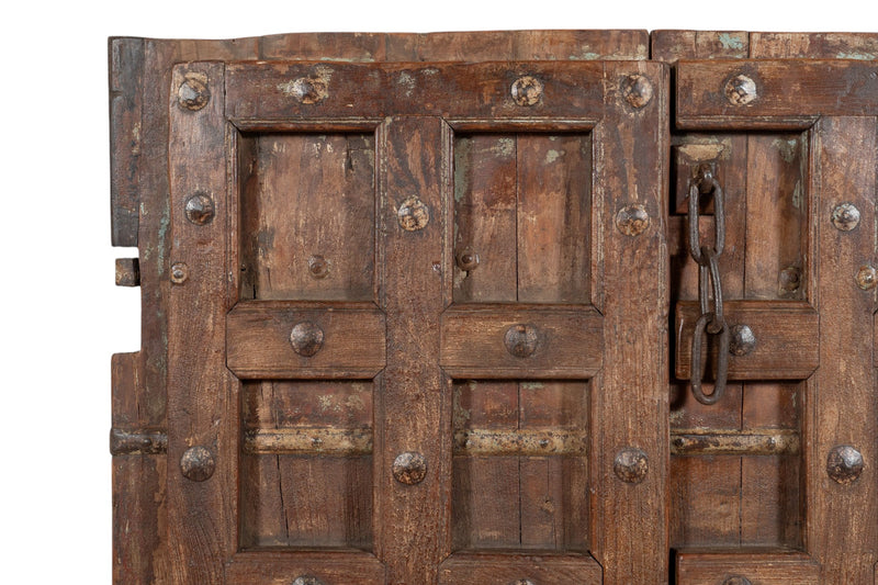 Biscottini Porta portone in legno massello e ferro da interno o da esterno vecchia e antica medievale scorrevole