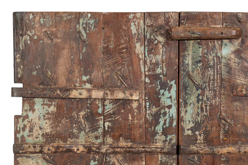 Biscottini Porta portone in legno massello e ferro da interno o da esterno vecchia e antica medievale scorrevole