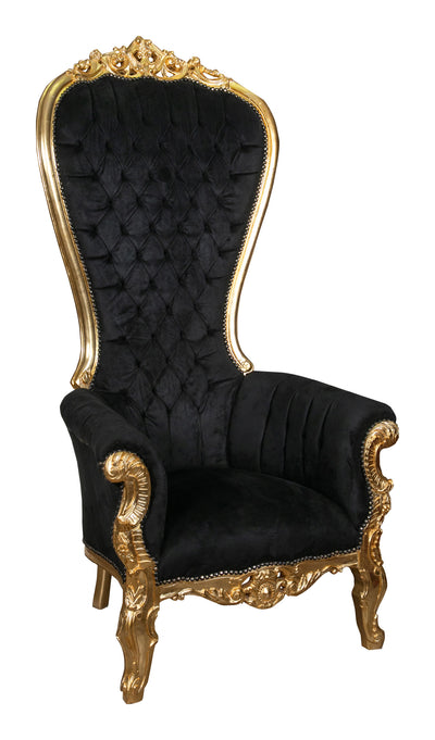 Biscottini Poltrona a trono stile francese Luigi XVI in legno massello di faggio Opulenta,