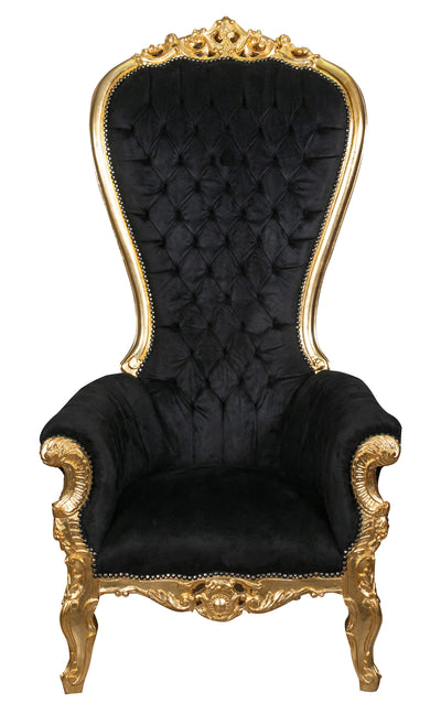 Biscottini Poltrona a trono stile francese Luigi XVI in legno massello di faggio Opulenta,
