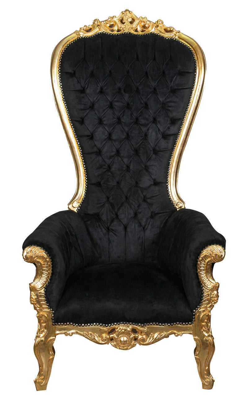 Biscottini Poltrona a trono stile francese Luigi XVI in legno massello di faggio Opulenta,