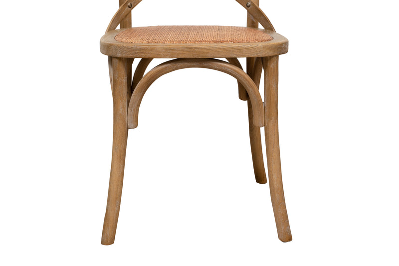 Biscottini Sedia Thonet in massello e seduta in rattan finitura legno invecchiato Offerta