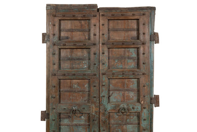 Biscottini Porta portone in legno massello e ferro da interno o da esterno vecchia e antica medievale scorrevole