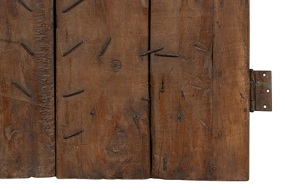 Biscottini Porta portone in legno massello e ferro da interno o da esterno vecchia e antica medievale scorrevole