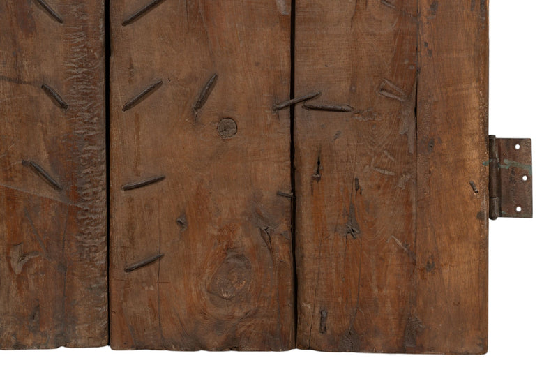 Biscottini Porta portone in legno massello e ferro da interno o da esterno vecchia e antica medievale scorrevole