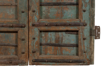 Biscottini Porta portone in legno massello e ferro da interno o da esterno vecchia e antica medievale scorrevole