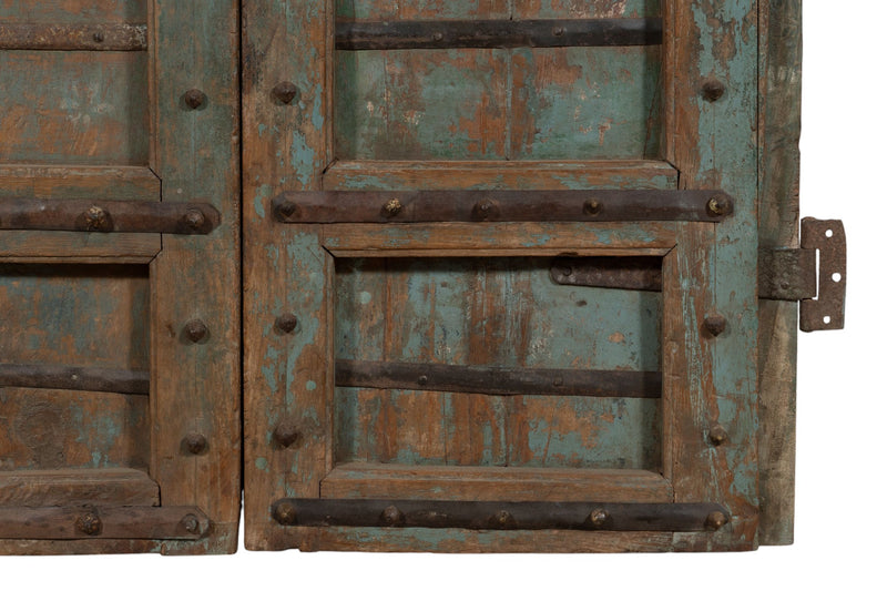 Biscottini Porta portone in legno massello e ferro da interno o da esterno vecchia e antica medievale scorrevole