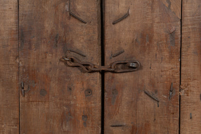 Biscottini Porta portone in legno massello e ferro da interno o da esterno vecchia e antica medievale scorrevole