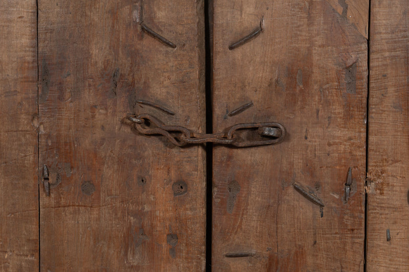 Biscottini Porta portone in legno massello e ferro da interno o da esterno vecchia e antica medievale scorrevole