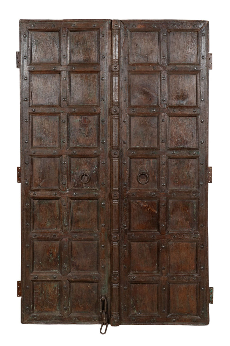 Biscottini Porta portone in legno massello e ferro da interno o da esterno vecchia e antica medievale scorrevole