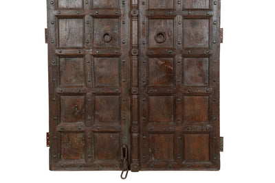 Biscottini Porta portone in legno massello e ferro da interno o da esterno vecchia e antica medievale scorrevole