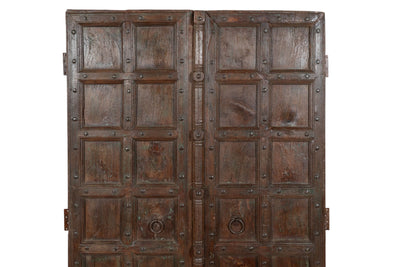 Biscottini Porta portone in legno massello e ferro da interno o da esterno vecchia e antica medievale scorrevole