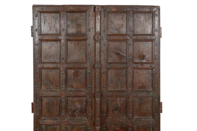 Biscottini Porta portone in legno massello e ferro da interno o da esterno vecchia e antica medievale scorrevole