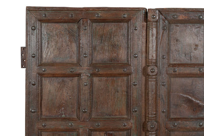 Biscottini Porta portone in legno massello e ferro da interno o da esterno vecchia e antica medievale scorrevole