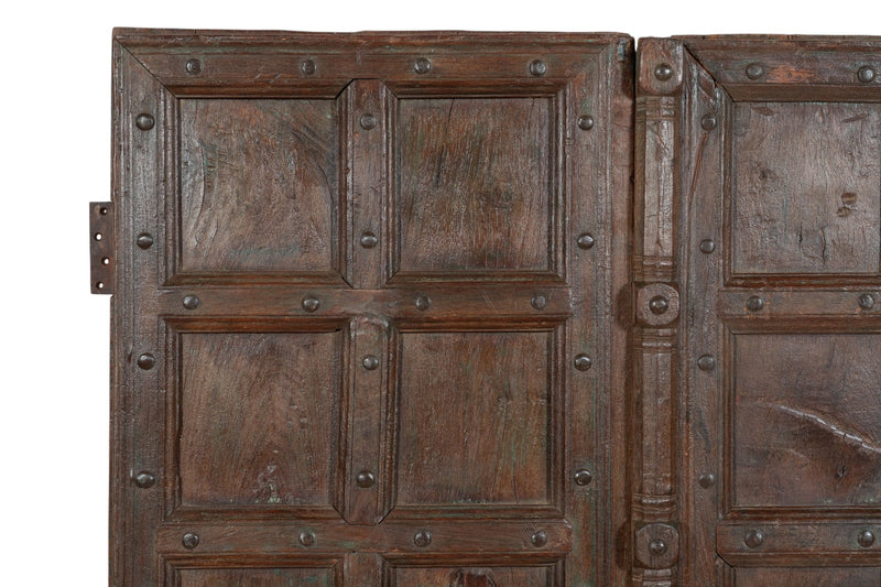 Biscottini Porta portone in legno massello e ferro da interno o da esterno vecchia e antica medievale scorrevole