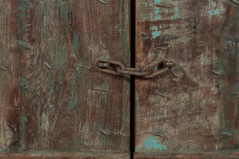 Biscottini Porta portone in legno massello e ferro da interno o da esterno vecchia e antica medievale scorrevole