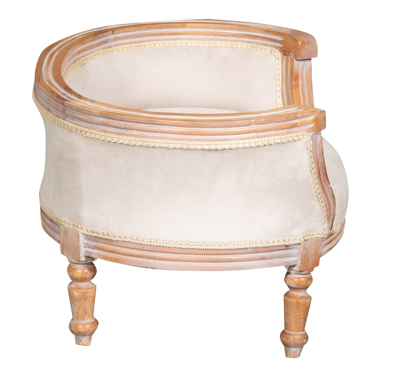 Biscottini POUF CON SCHIENALE STILE FRANCESE LUIGI XVI IN LEGNO MASSELLO DI FAGGIO XVI,