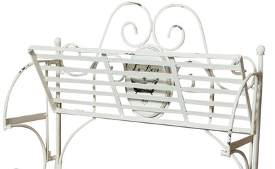 Biscottini Mensola a muro con portasciugamani in ferro battuto finitura Shabby 55,5x19x43 cm