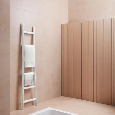 Biscottini Scala in legno finitura bianca anticata L44xPR8xH180 cm dimensioni Riproduce