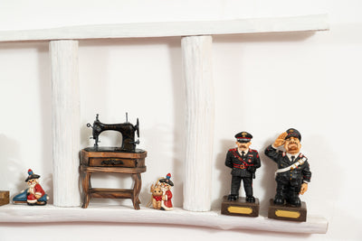 Biscottini Scala in legno finitura bianca anticata L44xPR8xH180 cm dimensioni Riproduce