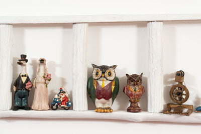 Biscottini Scala in legno finitura bianca anticata L44xPR8xH180 cm dimensioni Riproduce