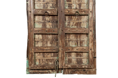 Biscottini Porta portone in legno massello e ferro da interno o da esterno vecchia e antica medievale scorrevole