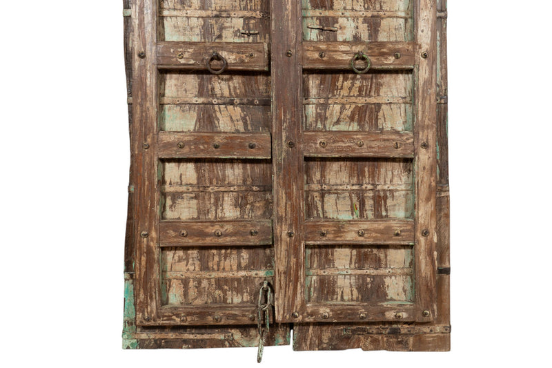 Biscottini Porta portone in legno massello e ferro da interno o da esterno vecchia e antica medievale scorrevole