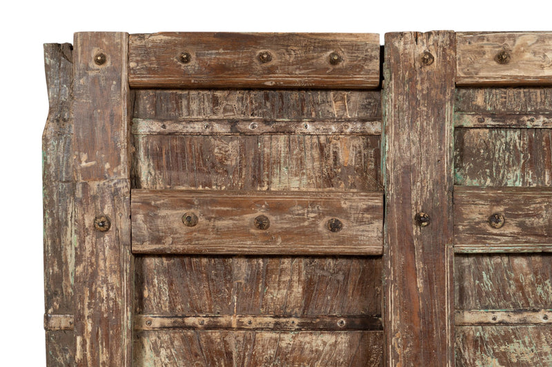 Biscottini Porta portone in legno massello e ferro da interno o da esterno vecchia e antica medievale scorrevole