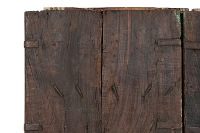 Biscottini Porta portone in legno massello e ferro da interno o da esterno vecchia e antica medievale scorrevole