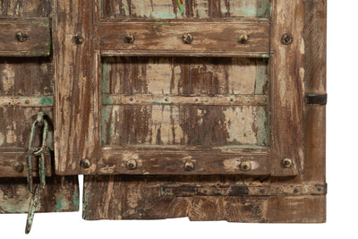 Biscottini Porta portone in legno massello e ferro da interno o da esterno vecchia e antica medievale scorrevole