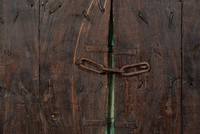 Biscottini Porta portone in legno massello e ferro da interno o da esterno vecchia e antica medievale scorrevole